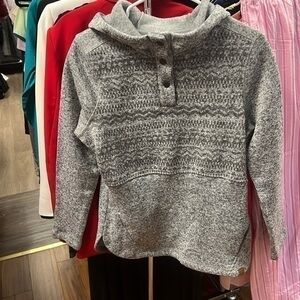 Life, integrity, earth size medium, warm, gray pull over sweater